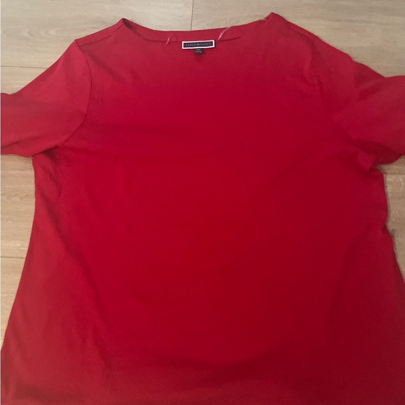 Karen Scott Red Short Sleeve Cotton Top | Size 4X - Picture 6 of 11